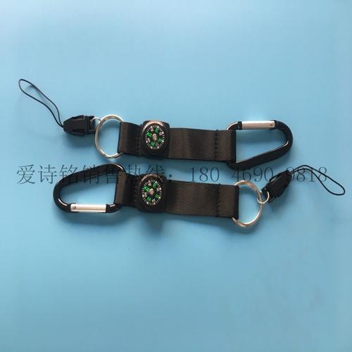 厂家工艺定制 指南针配登山扣 尼龙带便携手腕绳 短带 无飞机